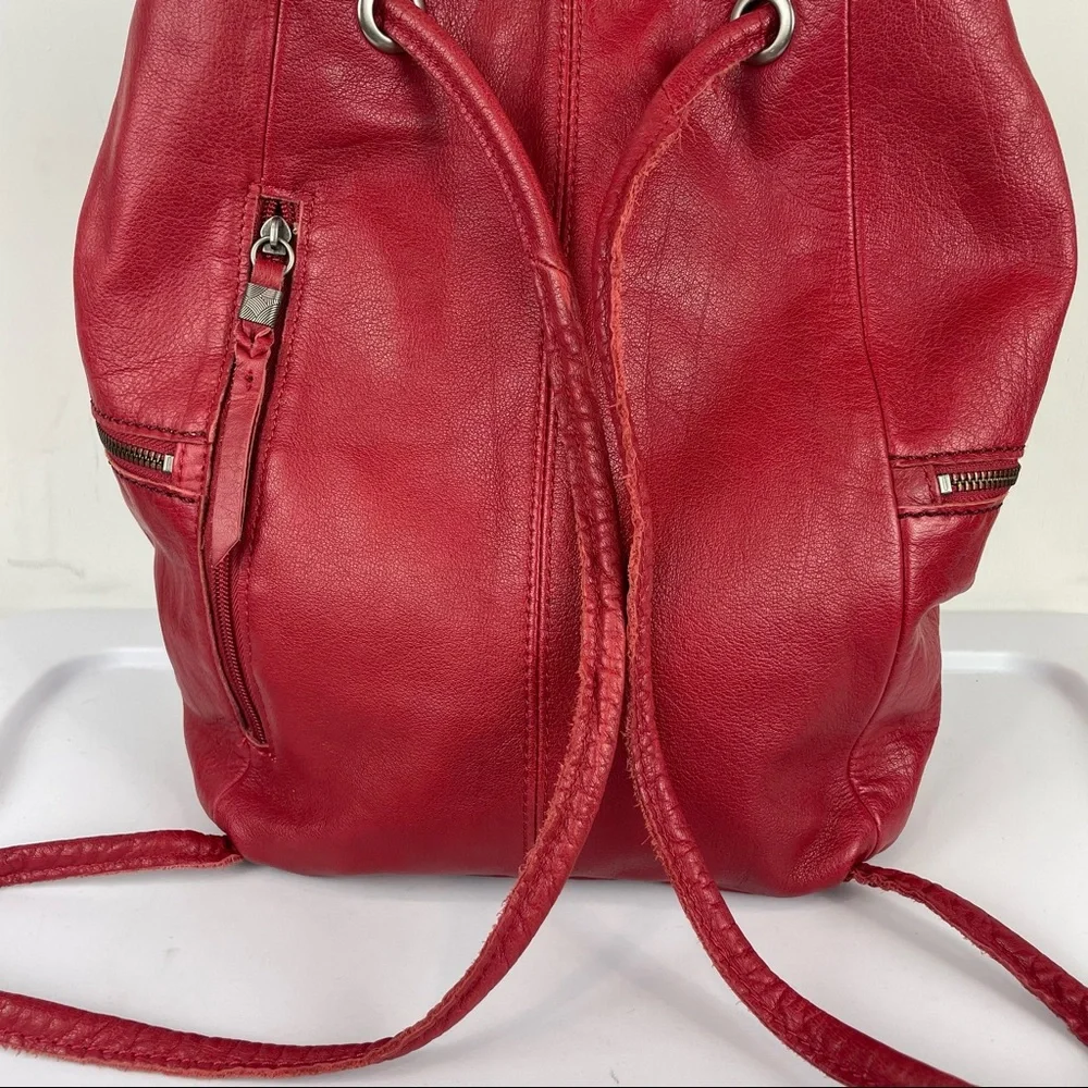The Sak Red Leather Boho Backpack